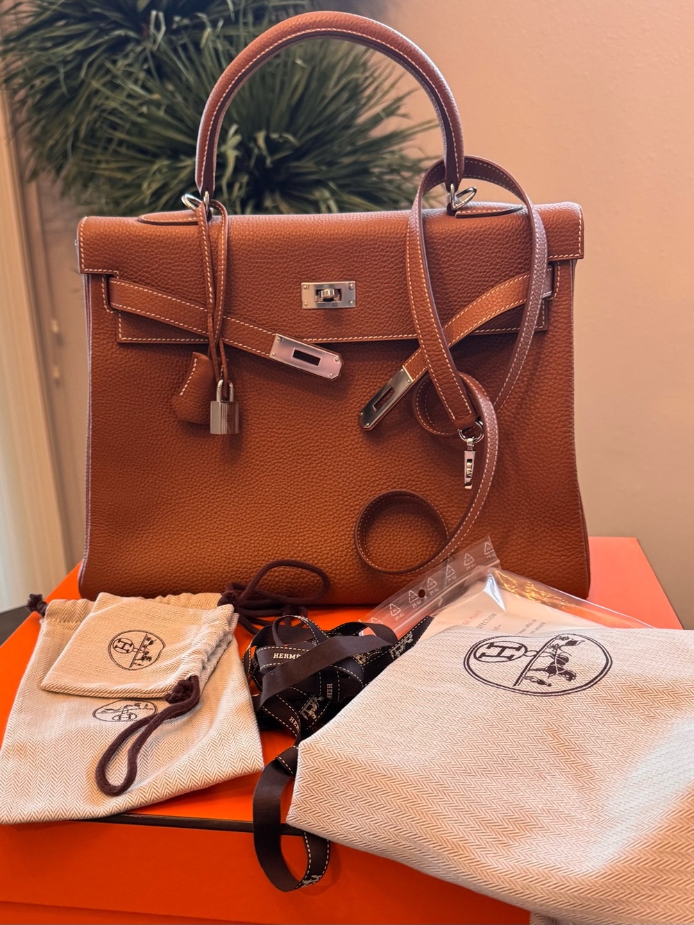 Hermes Kelly PHW brown Clemente togo leather 2017